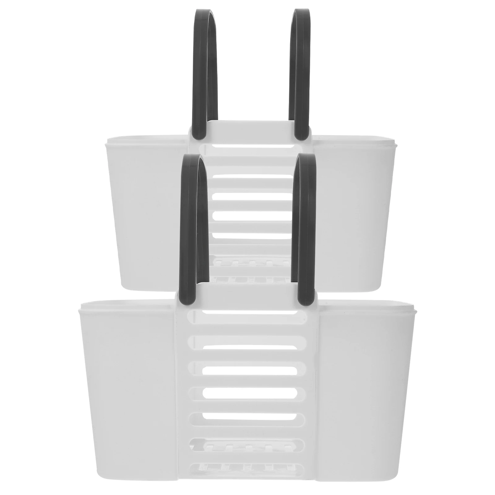 

2pcs Handheld Bath Basket Storage For Bathroom Drainage Pp Plastic Shower Organizer Ventilated Design Foldable Lightweight