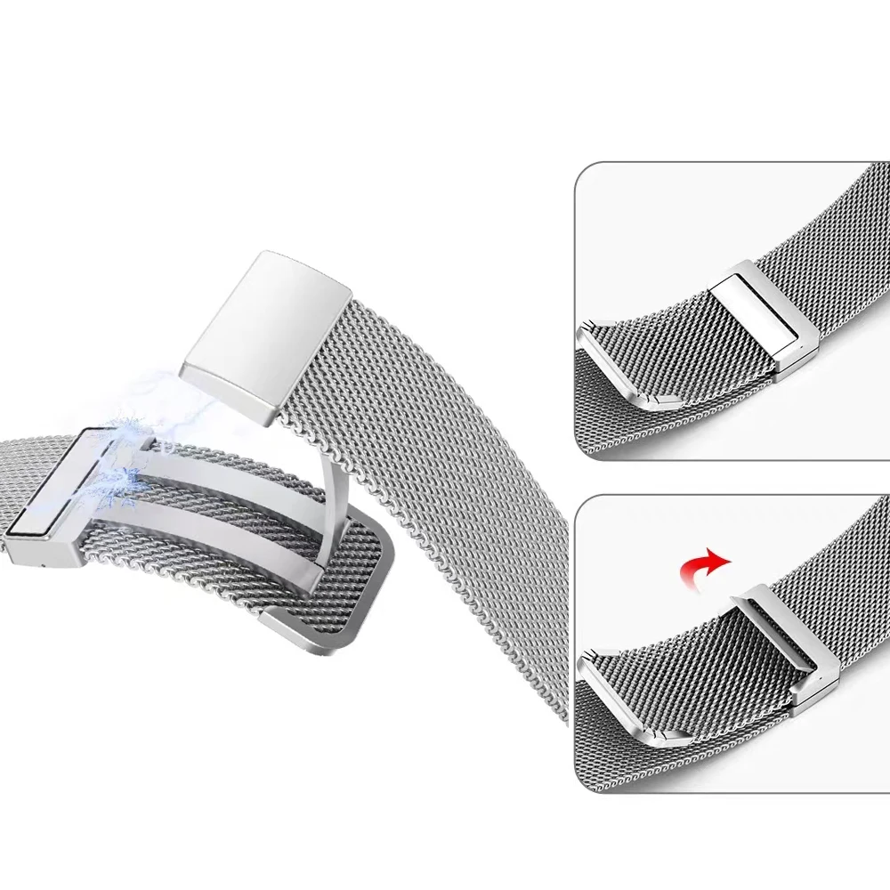 Roestvrijstalen Mesh Lus Voor Apple Watch Ultra 2 1 Band 49Mm 45Mm 44Mm 42Mm 41Mm 40Mm 38Mm Band Iwatch 9 8 7 6 5 4 3 Se Pols