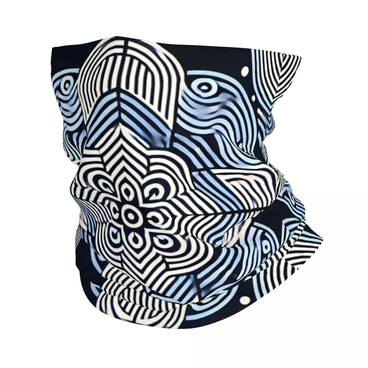 Tribal Japanese Waves Water Sea Scarf Neckerchief Neck Face Mask Polyester