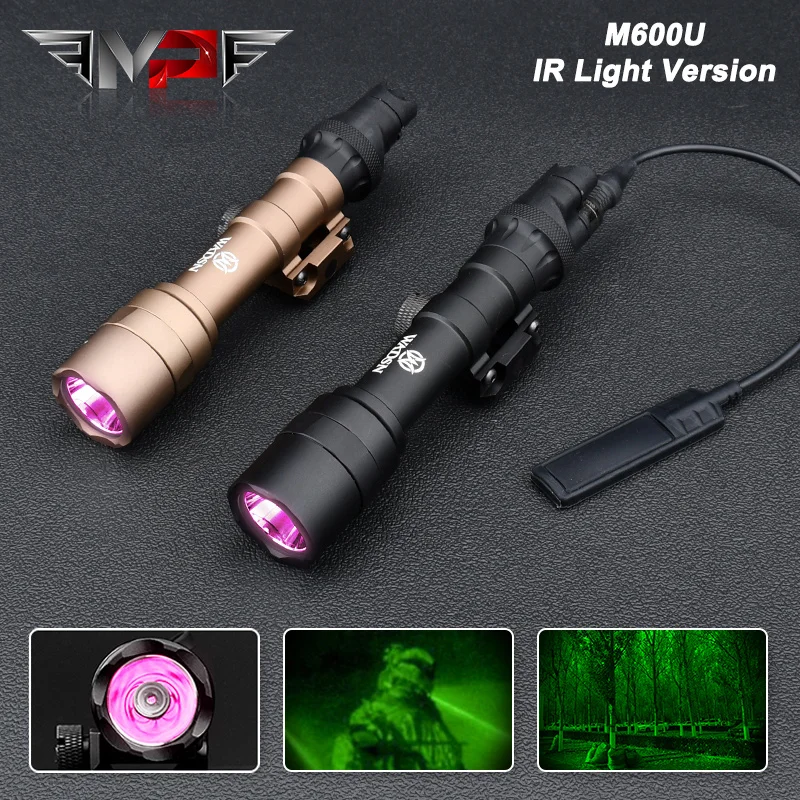 

Wadsn Tactical Airsoft Surefir M600 M600U IR Light Flashlight With Constant-on Switch Fit 20MM Rail Hunting Weapon Scout Light