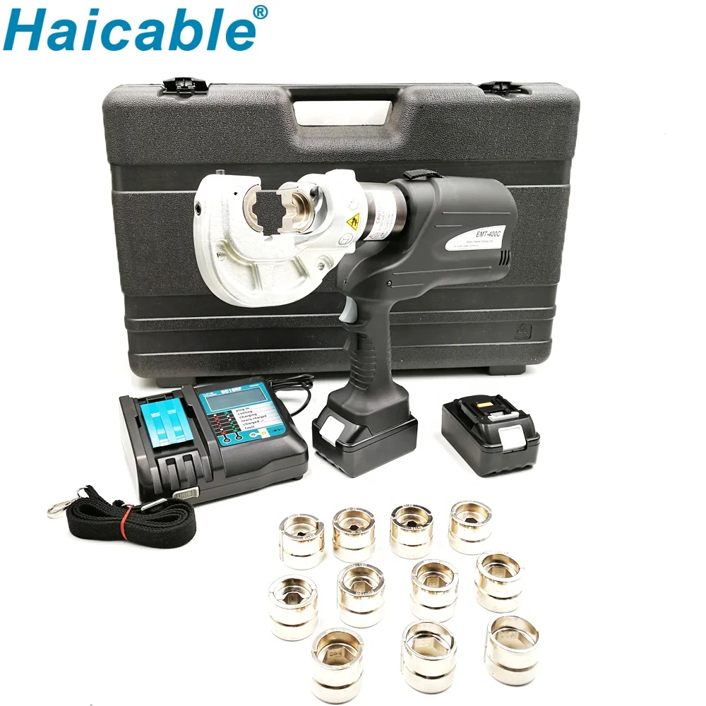 Outil de sertissage de cosses de câbles de batterie 16-400mm² HCB-400, presse hydraulique 12 tonnes pour systèmes solaires et éoliens, en stock