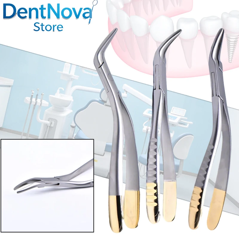 

1/3Pcs Dental Root Tweezers Plier Forceps Curved Upper Lower Teeth Extraction Tool Universal Dentist Instrument