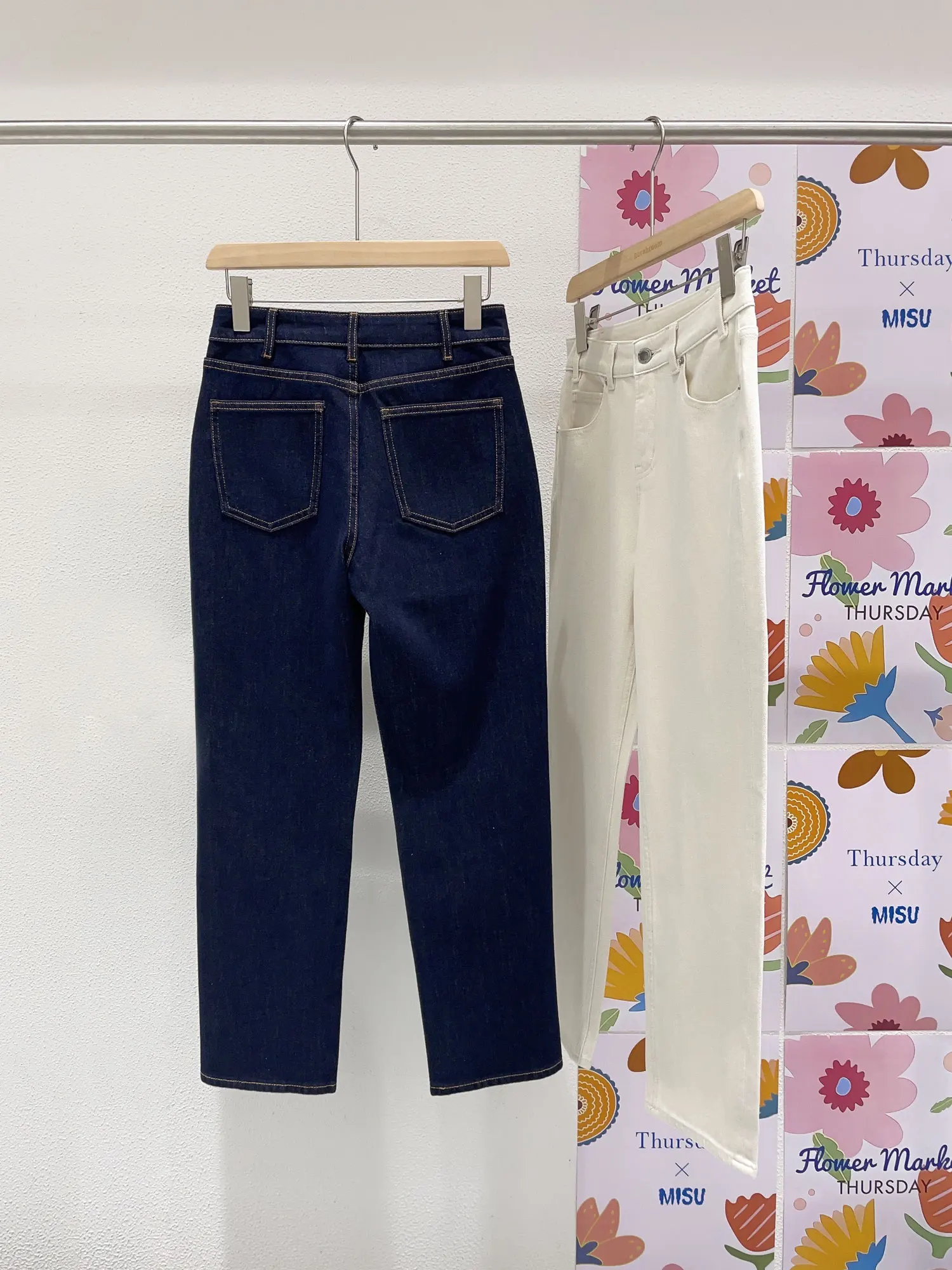 Handmade Upaded Version True Brand Jeans High Waist Straight Leg Pure Color Spring New Arrival for Young Women 8-24 Years Old