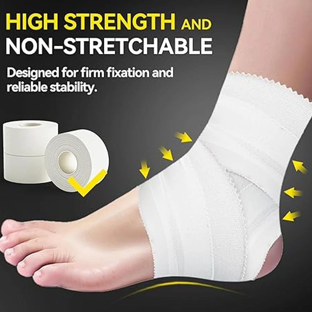 4-Rolls Athletic Sports Tape | Very Strong Easy Tear NO Sticky Residue | Best Tape for Athlete & Trainers | Fingers Ankles Wrist image 3