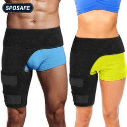 Hip Groin Brace Thigh Compression Support Hamstring Wrap for Hip Pain Relief,Sciatica,Quad Muscle Strains,Sports Fitness Running