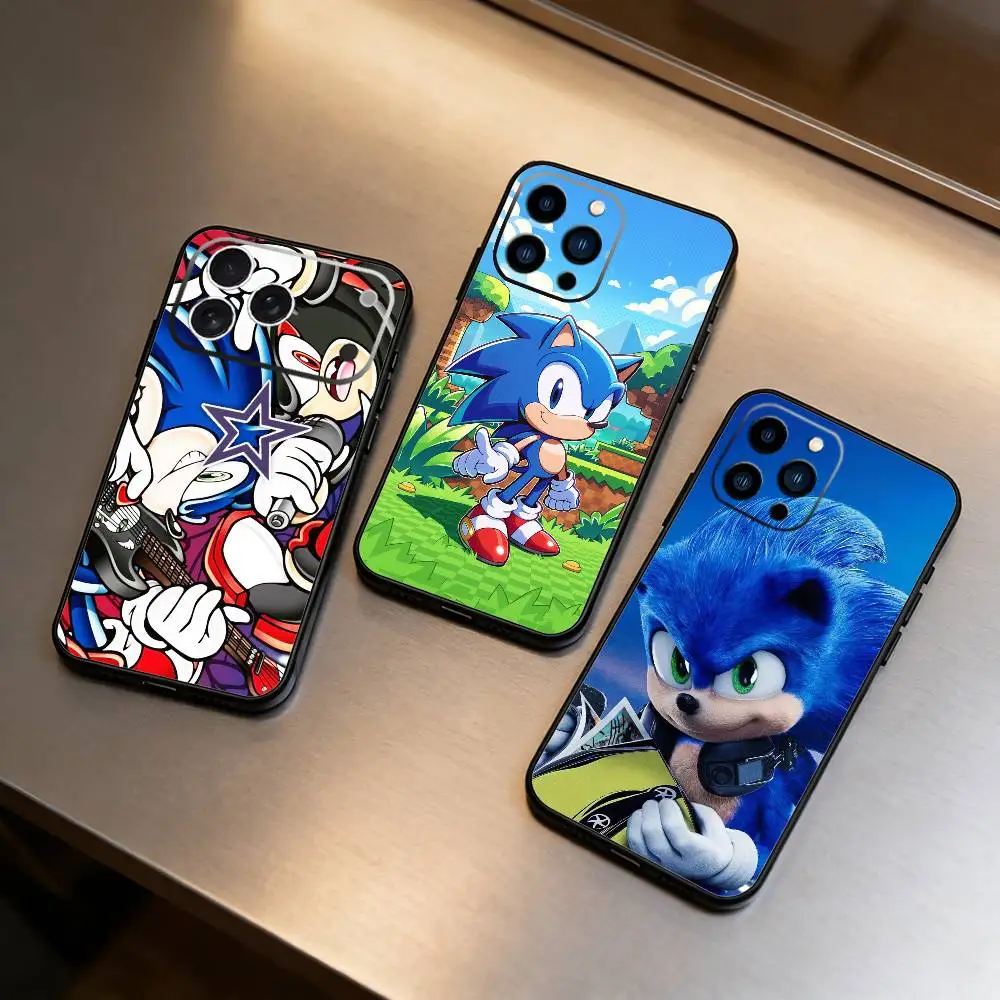 

F-Shadow the Hedgehog Phone Case For iPhone 17 16 15 14 13 12 Max Plus Silicone Black Cover
