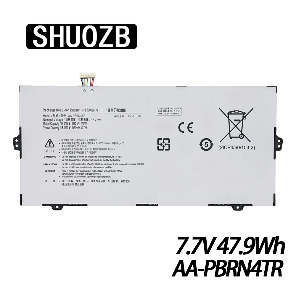 

zila bateria do laptopa SHUOZB AA-PBRN4TR 2ICP4/60/103-2 do notebooka SAMSUNG XE930QCA 7,7 В 6230 мАч 47,9 Втч, бесплатные инструменты