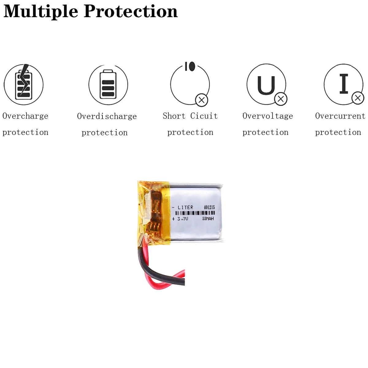 3.7V,55mAH,[401215]  polymer lithium ion / Li-ion battery for GPS,mp3,mp4,mp5,dvd,bluetooth,model toy
