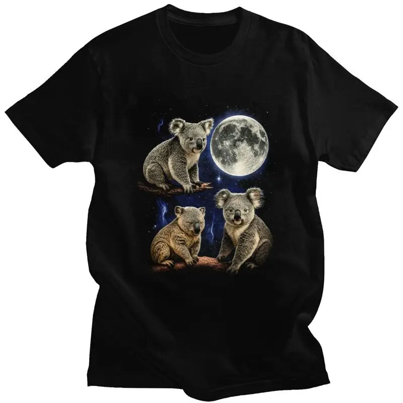 Hommes trois lune Koalas t-shirts Streetwear manches courtes pur coton Colthing mode Design décontracté graphique t-shirts chemise