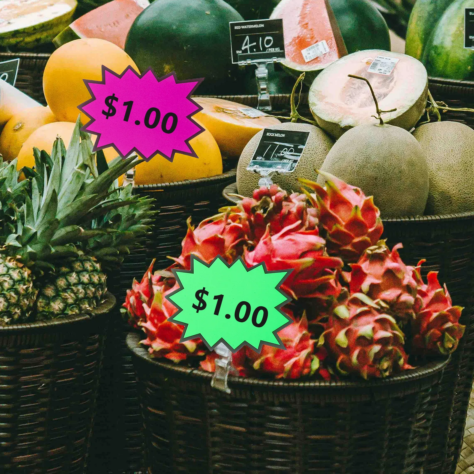 Yard Sign Blank - 80 Etiquetas de Precio Fluorescentes en