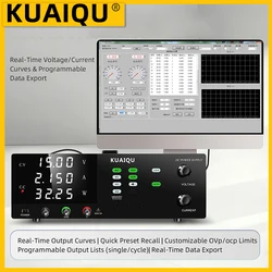 KUAIQU 200V 10A 2000W High Voltage Test Lab DC Power Supply 30V 60V 80V 150V Adjustable Bench Switching Source for MOS Aging