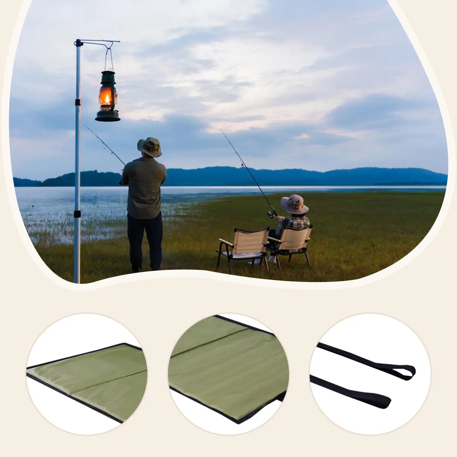 Premium-Abhakenmatte, wasserdichtes Angelpad aus Oxford-Stoff, tragbares Angelstuhl-Zubehör für Angler