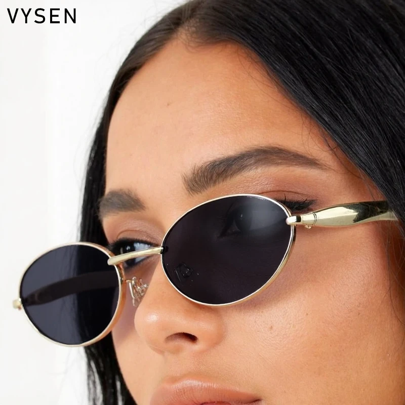 Small Frame Oval Steampunk Women Sunglasses 2025 Luxury Brand Vintage Metal Driving Shades Classic Outdoor Sexy Sun Glasses