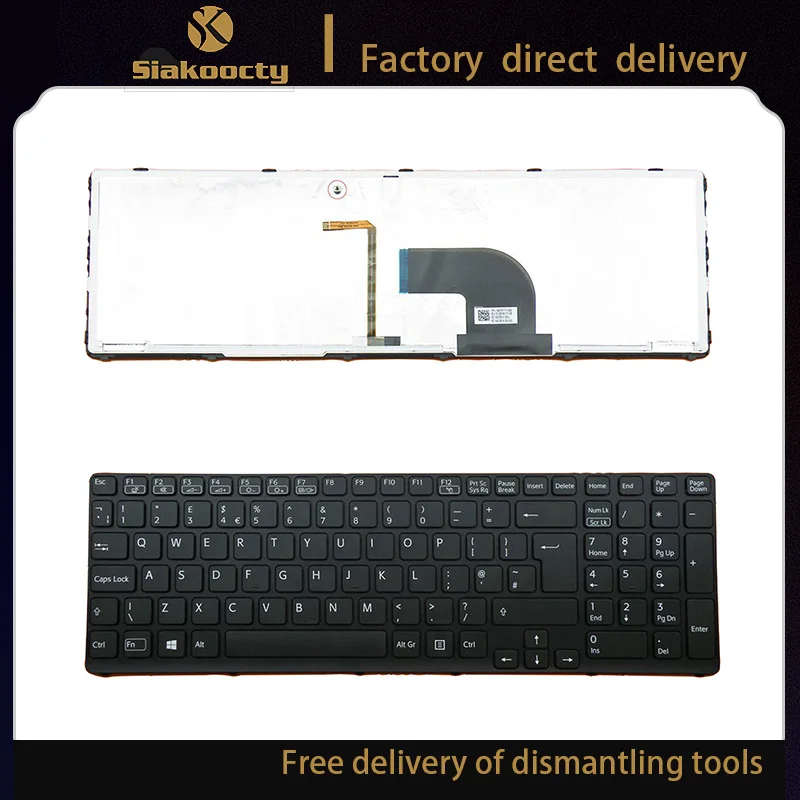 

Siakoocty uk keyboard for SONY VAIO SVE15 SVE-15 SVE151 SVE1511 SVE171 SVE1712 SVE1713 black UK backlit keyboard