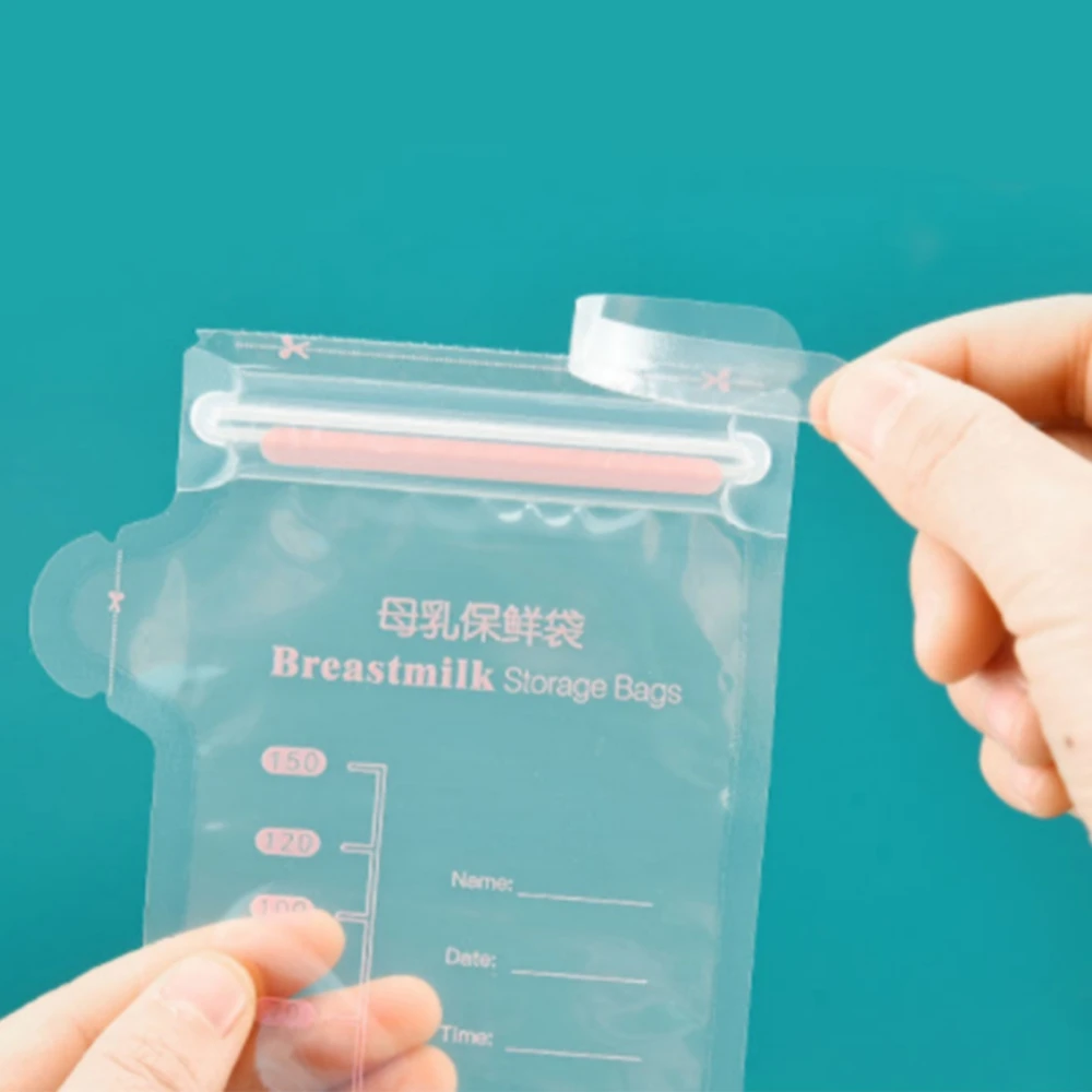 30Pcs 150ML Breast Milk Storage Bag Disposable Small Capacity Frozen Milk Storage Bag BPA Free Safe Feeding Bags