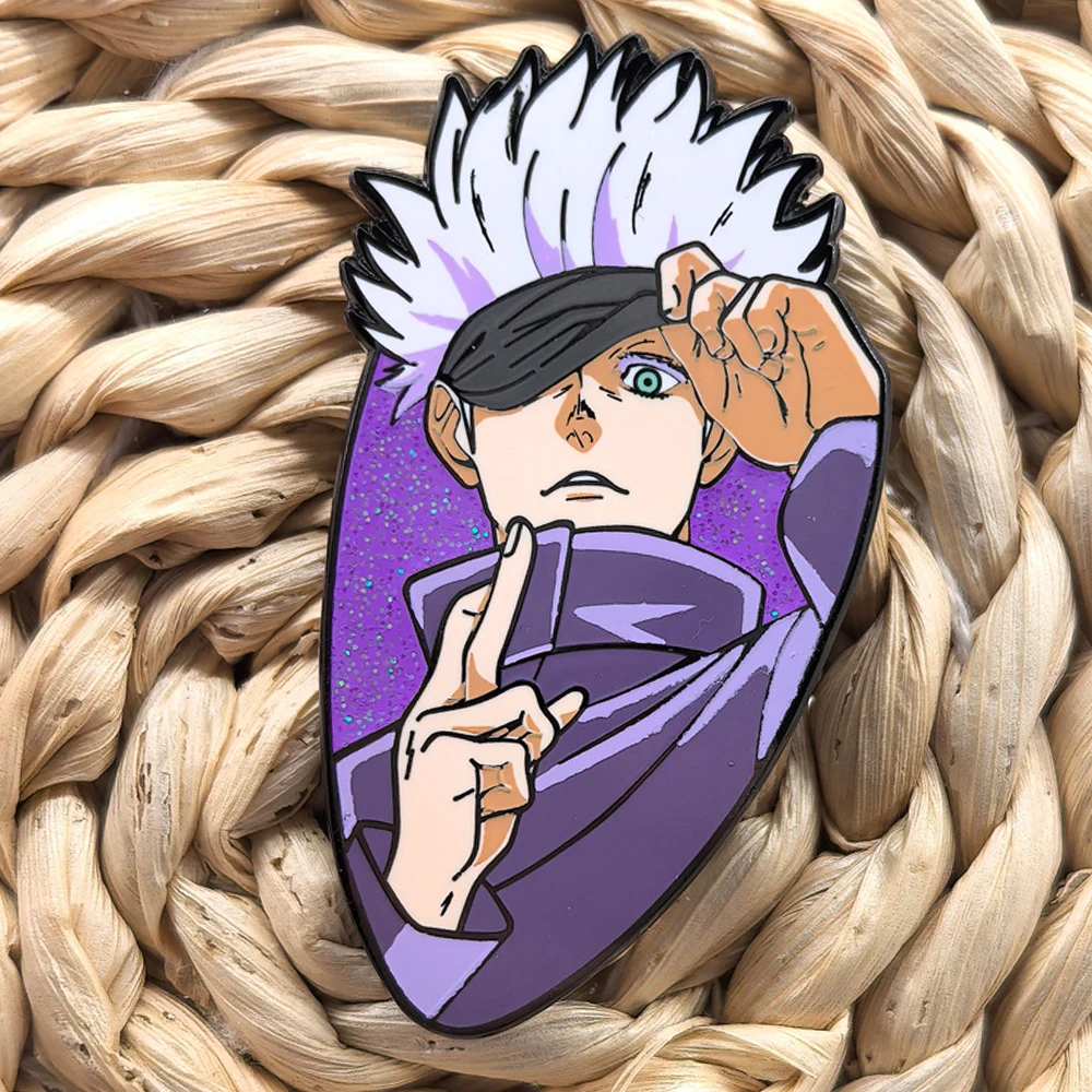 Satoru Gojo Enamel Pins Set Manga Anime Jujutsu Kaisen Brooch Jewelry Backpack Lapel Badges for Boys Girls Fans Gifts