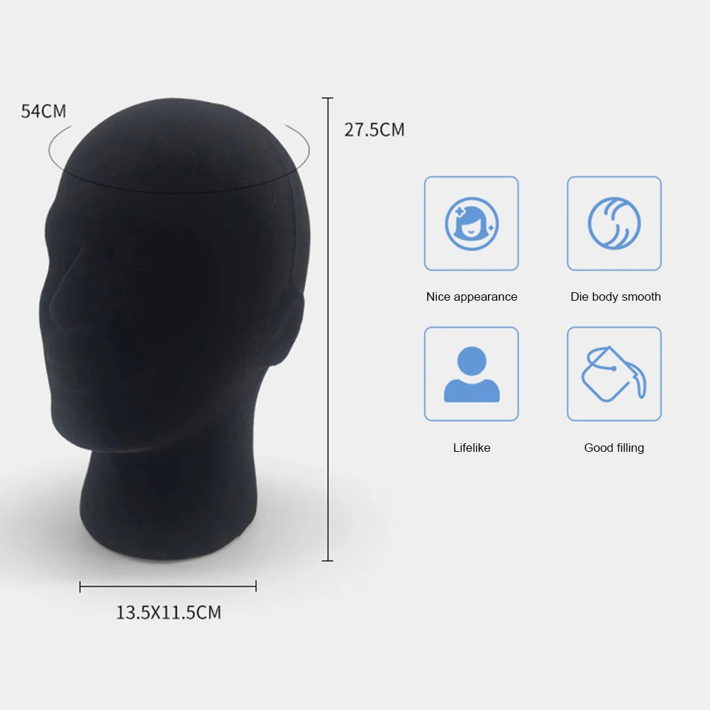 Practical Male Foam Stable Base Mannequin Head Model Mall Closet Sunglasses Hat Displaying Stand Photo Studio Head Model  Prop view 6