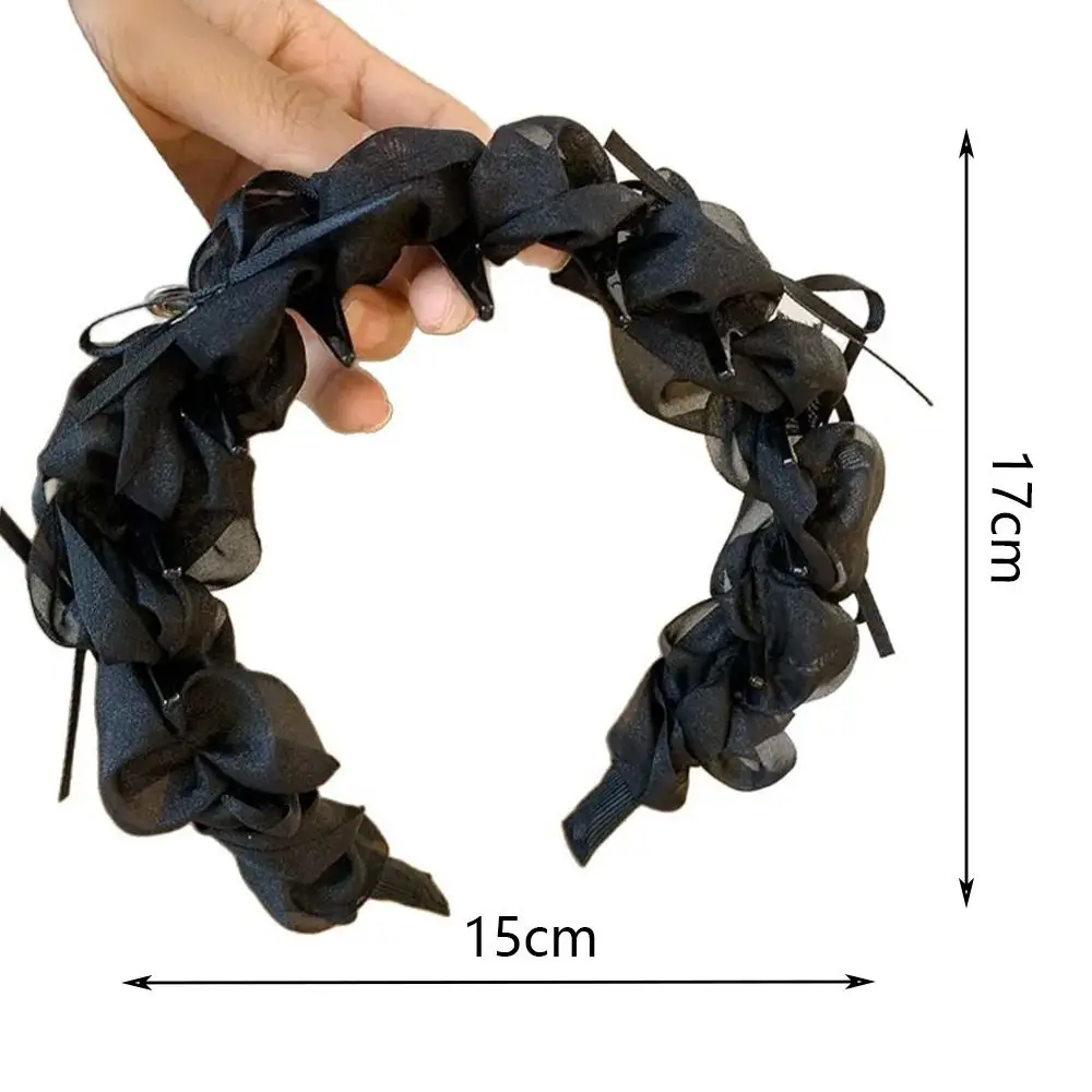 ที่คาดผมผู้หญิงแบบลูกไม้ตาข่าย ดีไซน์หรูหรา กันลื่น โบว์จีบ ถักเปีย พร้อมซี่หวีในตัว อุปกรณ์เสริมผม