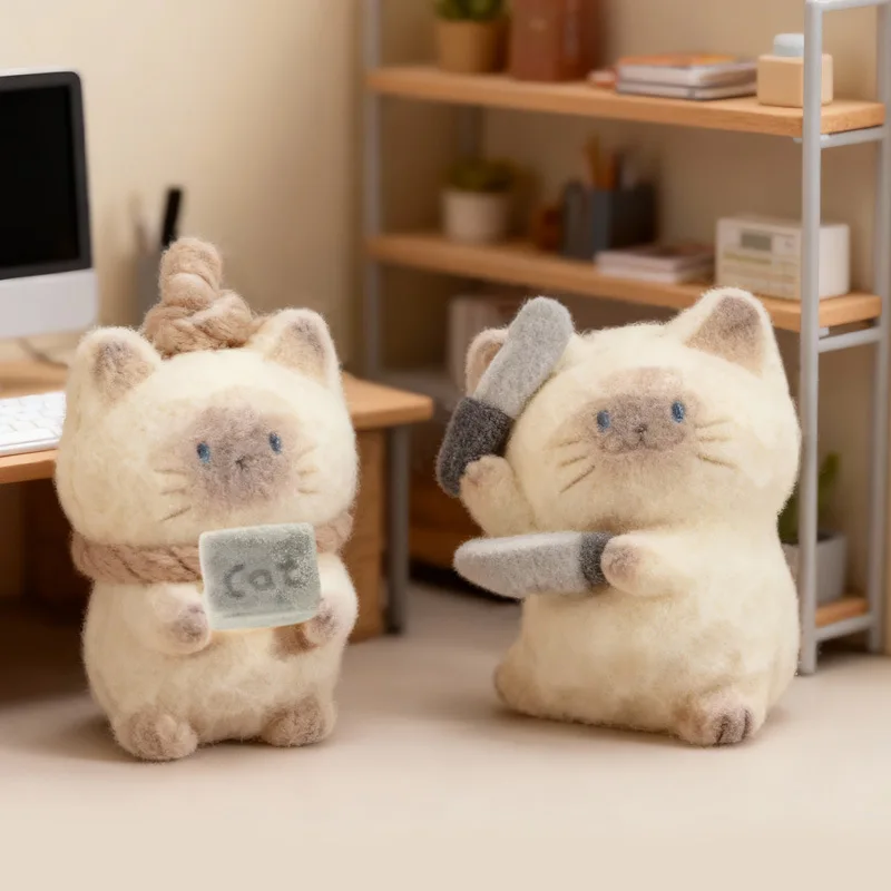 جديد أصيلة القط باي العاطفية يتدفقون صندوق أعمى لطيف الكرتون القط سطح المكتب الحلي هدية عيد ميلاد فتاة