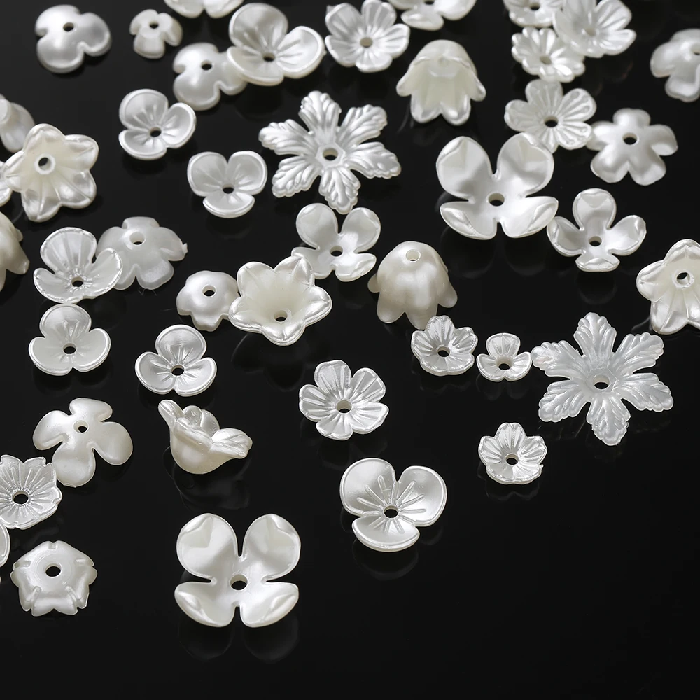 Lote De 50 Piezas De Cuentas De Imitación De Perla Abs En Forma De Flor, Tapas De Cuentas Con Forma De Flor Para La Fabricación De Joyas, Aretes, Collares Y Pulseras — -32%, $0.31 Coupon, from $0.65 – 32% descuento – €0.65