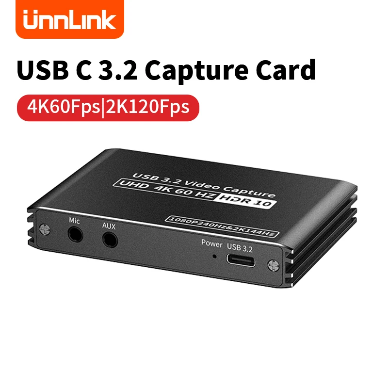 

Unnlink USB C 3.2 HDMI Video Capture Card 4K60 Fps 2K120Fps Game Recording Live Streaming