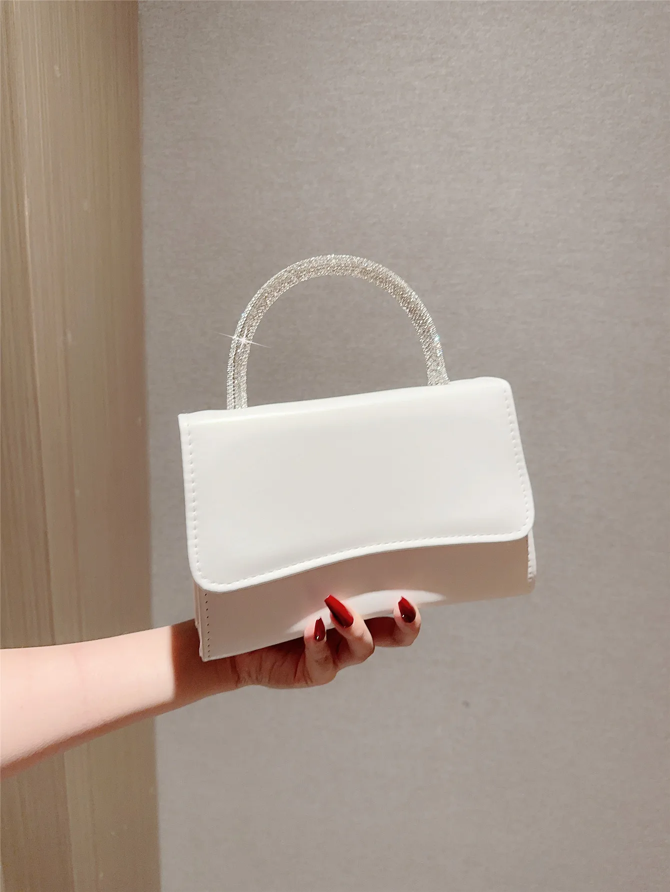 Lady Temperament PU Leather Flap Evening Bag casual Design Flap Wedding Bag Bridal Bag Banquet Handbag Evening Bag Dress Bag Party Bag Chain Bag