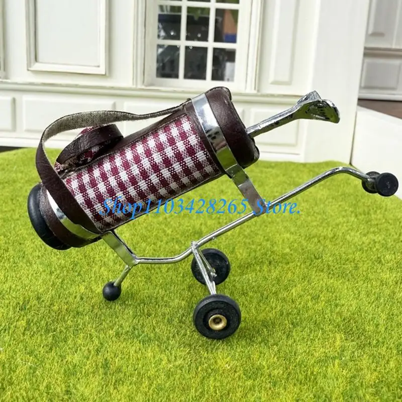 Carrello da golf da golf del carrello da golf in metallo e cuoio realistico con sfere G2te