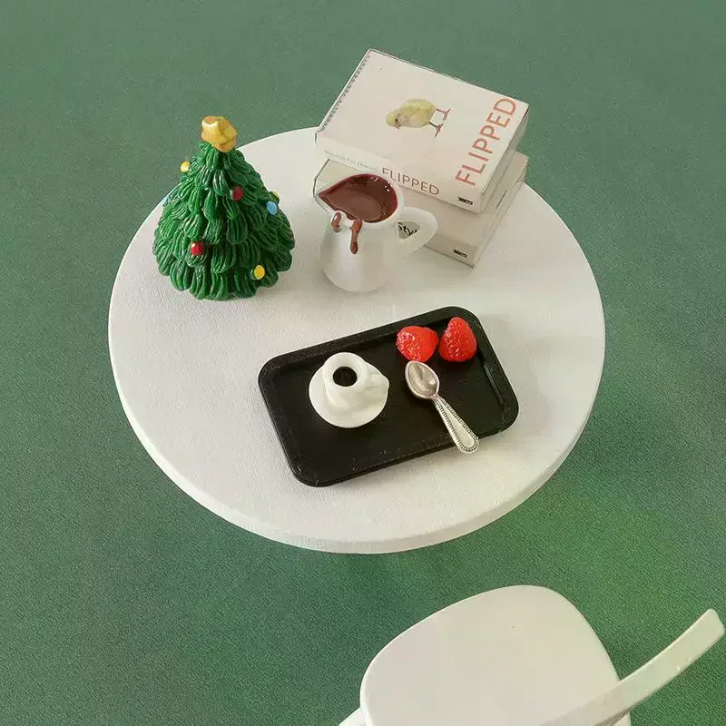 인형 집 식당 가구 장식 인형 집 미니어처 장식품 1/12 인형 집 미니 원형 티 테이블 모델