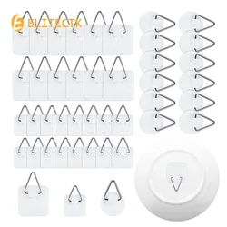 20PCS Small Round Invisible Dish Hook Set Portable Self-Adhesive Plate Holder For Wall nvisible Adhesive Plate Hanger