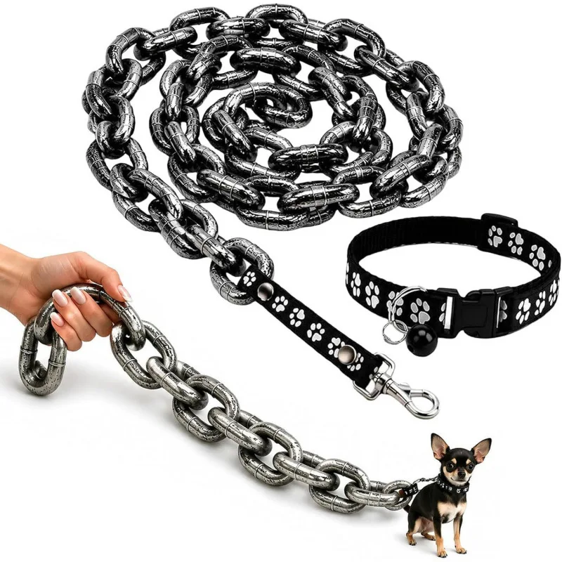 Funny Oversized Dog Leash Giant Plastic Chain Leash Lightweight for Small Dogs Chihuahua Funny Gift Prank Pet Walking
