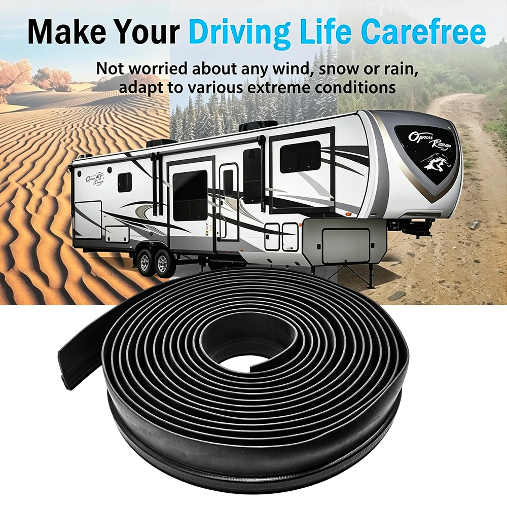 RV Slide Out Clip Rubber Seal Weather Stripping w/ Wiper EPDM Rubber for 018-546