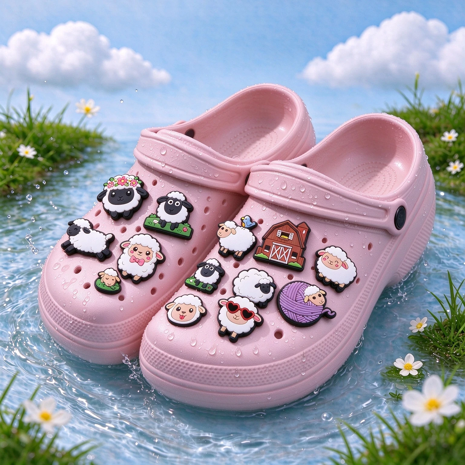 16-100pcs Cute Animal Sheep Shoe Charms DIY Garden Shoe Accessories Decorations for Women Birthday Gift