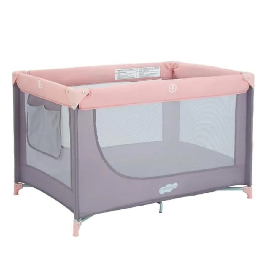 

Compact Pack and Play - Portable Crib for Baby Lightweight Foldable Travel Playard with Mattress Pad and Carry Bag Safe Breatha