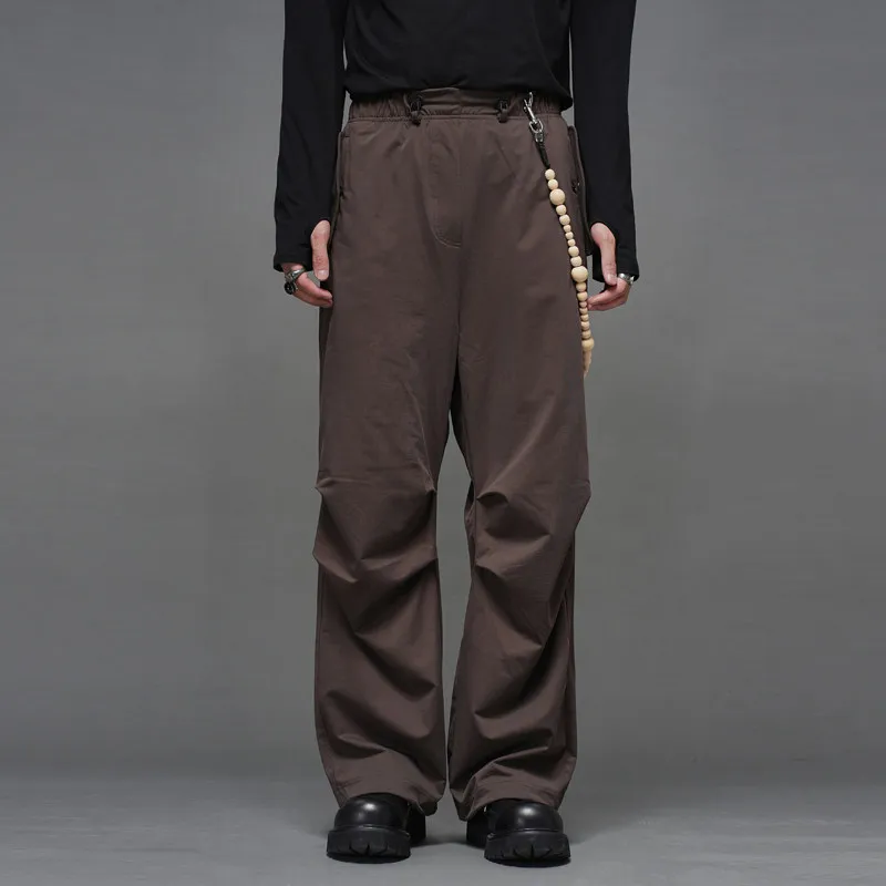 High Quality Spring and Autumn Japanese Style Vintage Brown Tooling Straight Wide Leg Pants Men's Cut Landing Paratrooper Pants