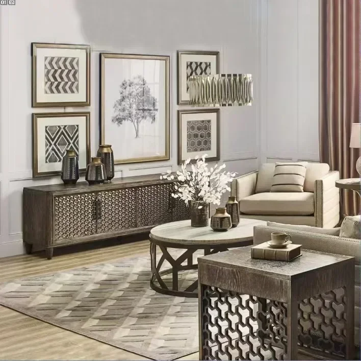 

Американский шкаф для телевизора из массива дерева