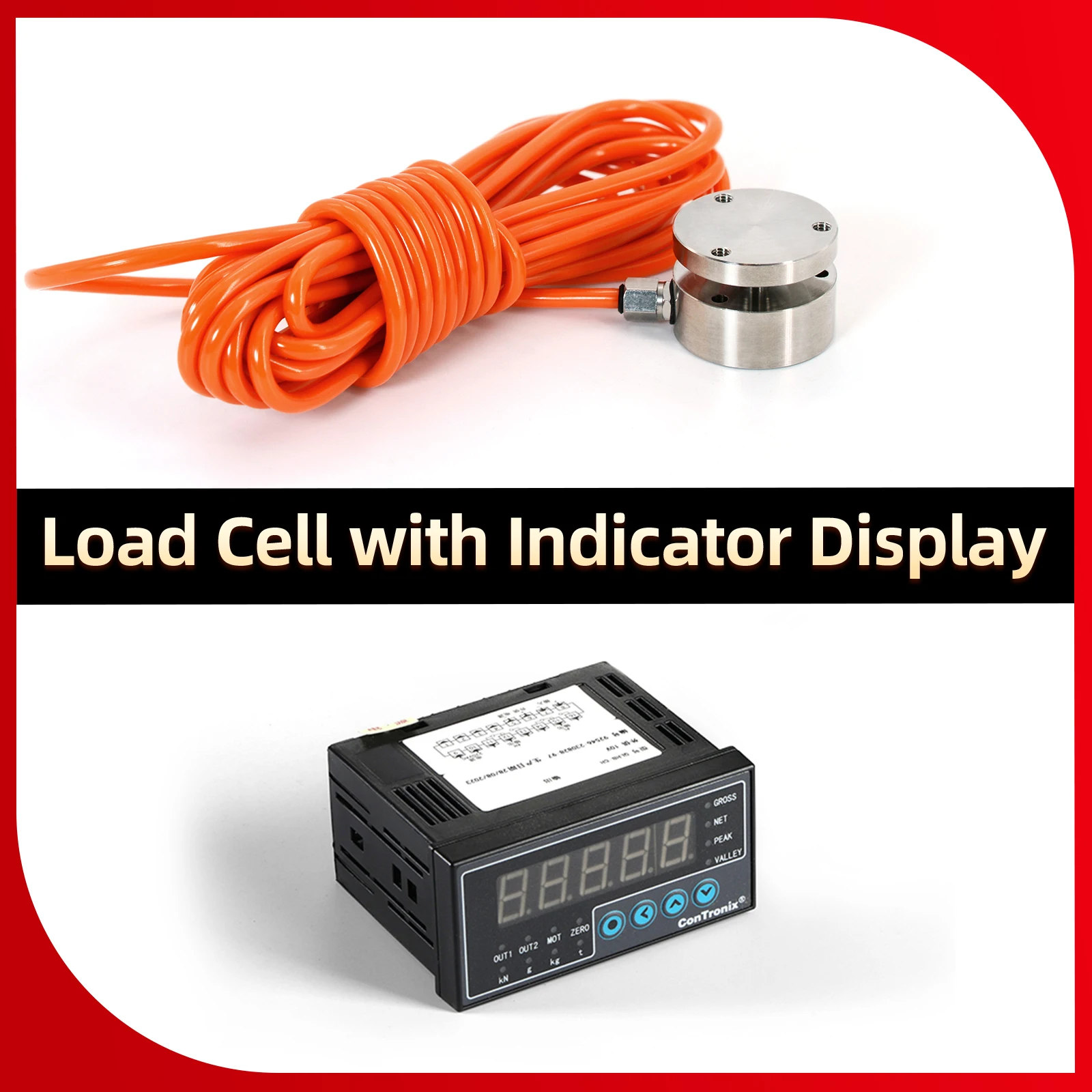 Micro Load Cell Sensor with Indicator Display,Outside diameter 25,Test Pressure and Compressive Force,160*80mm,Peak/Valley Lock