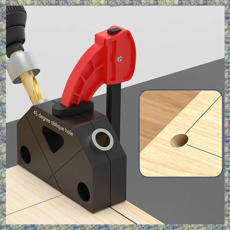 WON Localizzatore di punzoni obliqui da 45 gradi Localizzatore di foratura per la lavorazione del legno Assistente di punzonatura Posizionamento Strumenti per la lavorazione del legno 8.0Mm Dur