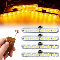 6 LED Strobe Light Beacon Car Grille Flash Lights Accessories Vehicle Emergency Signal Lamp Yellow Red Blue White Beacon 12V