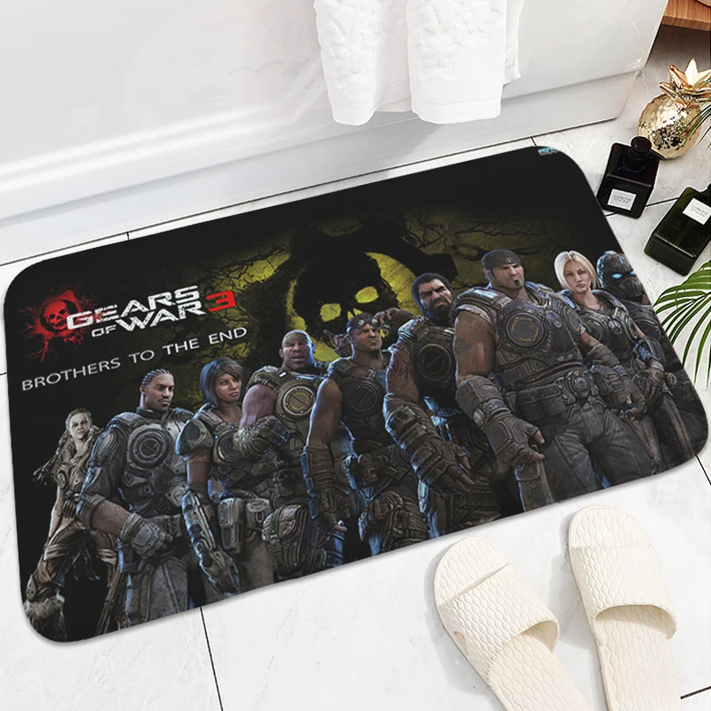 

Main Door Entry Mat H-Gears of War Living Room Floor Carpet Kitchen Bedroom Bathroom Rug Entrance Door Doormat Slip-resistant