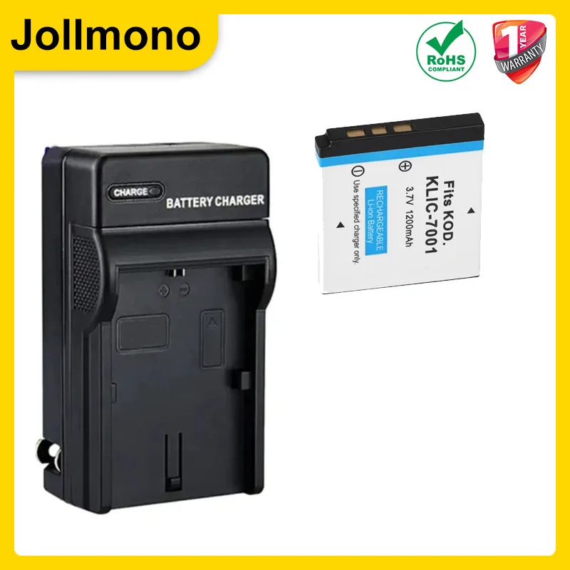 1200mAh  KLIC-7001 KLIC7001 K7001 Camera Battery + AC Charger for Kodak V550 V570 V610 V705 M340 M341 M863 M893 IS M1063 M1073