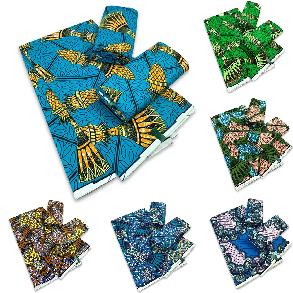 

Nigerian Ankara Wax Fabric Guaranteed New 100% Cotton Soft Page High Quality African Real Wax DIY For Women Dresses 6 Yards