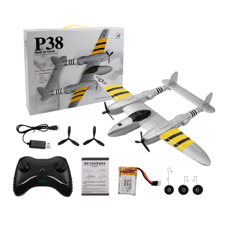 FX816 RC Airplane P38 Fighter Fixed Wing Glider Remote Control Aircraft Electric Foam Model High Performance Flight Toy for Kids