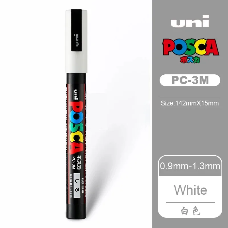 1 stücke Japan UNI POSCA Marker Stift PC-1M/3M/5M POP Poster Graffiti Permanent acryl Marker Weiß Schwarz Gold Silber Kunst Liefert