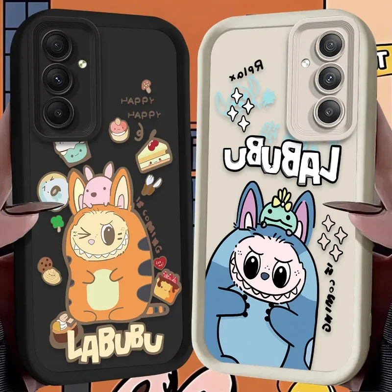 Case for Samsung Galaxy S25 S24 S23 Ultra S22 S21 Plus FE 5G A54 A34 A14 A73 A53 A33 5G New Cartoon Cute Labubu Silicone Cover