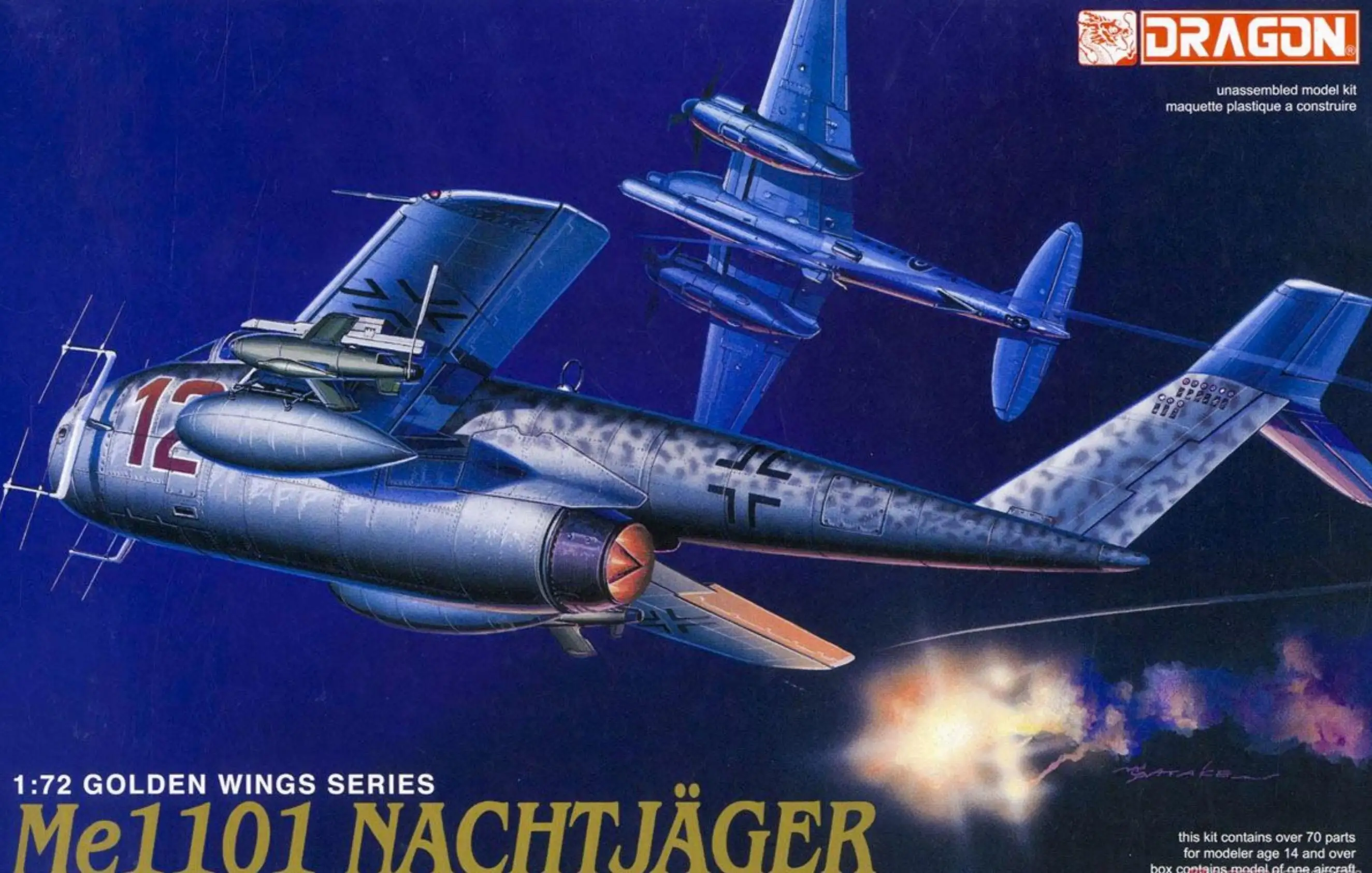 DRAGON 5014 1/72 Scale Golden Wings Series Me1101 Nacht Jager Model Kit