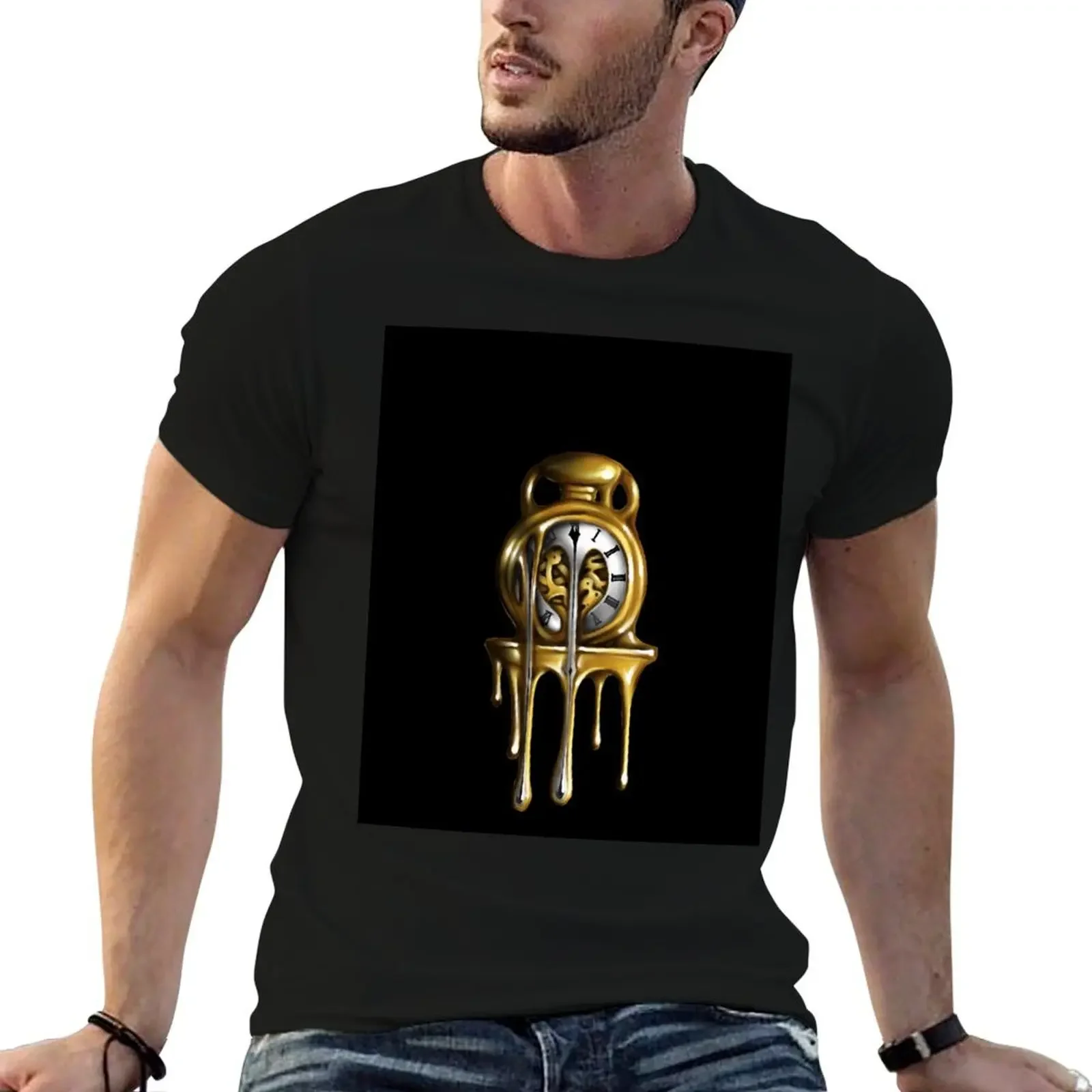 Melting Clock T-Shirt valentines boutique clothes customs plus size men clothing