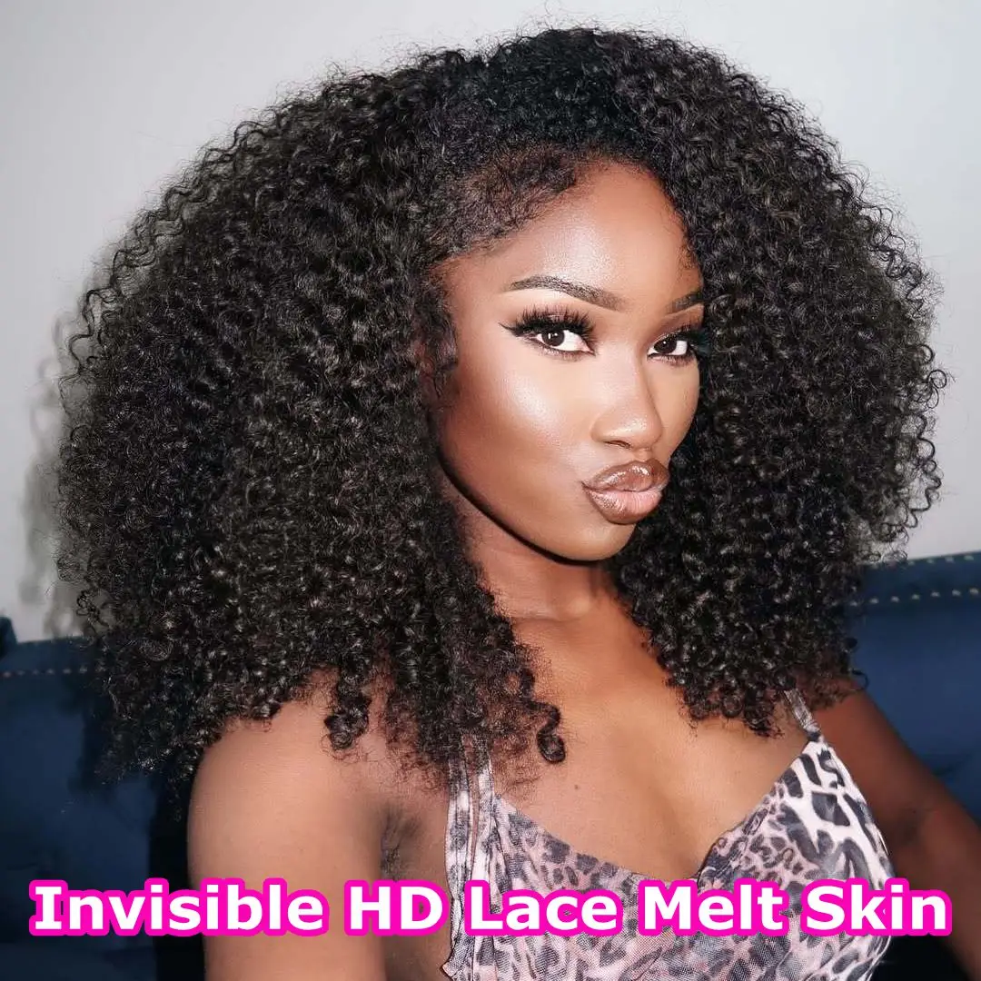 فائقة المجهزة 9x6 غير مرئية HD الدانتيل بوب شعر مستعار الأفرو غريب مجعد 13x6 الدانتيل أمامي قصير ريمي باروكة من شعر طبيعي موجة عميقة قبل قطعها #1