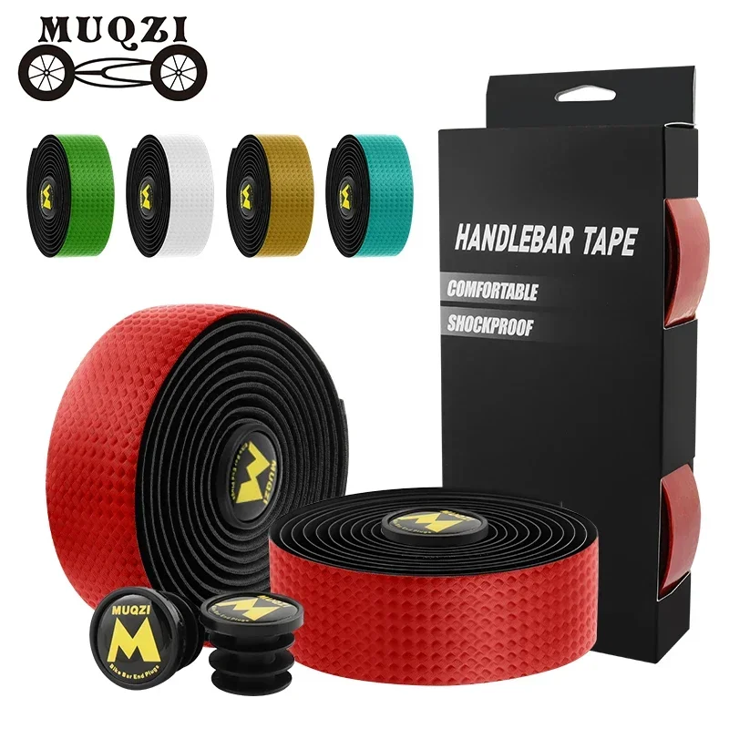 

MUQZI Bike Handlebar Tape Non-slip Shock-absorbing Gradient Color and Breathable Road Cycling Handle Bar Tape with End Plugs