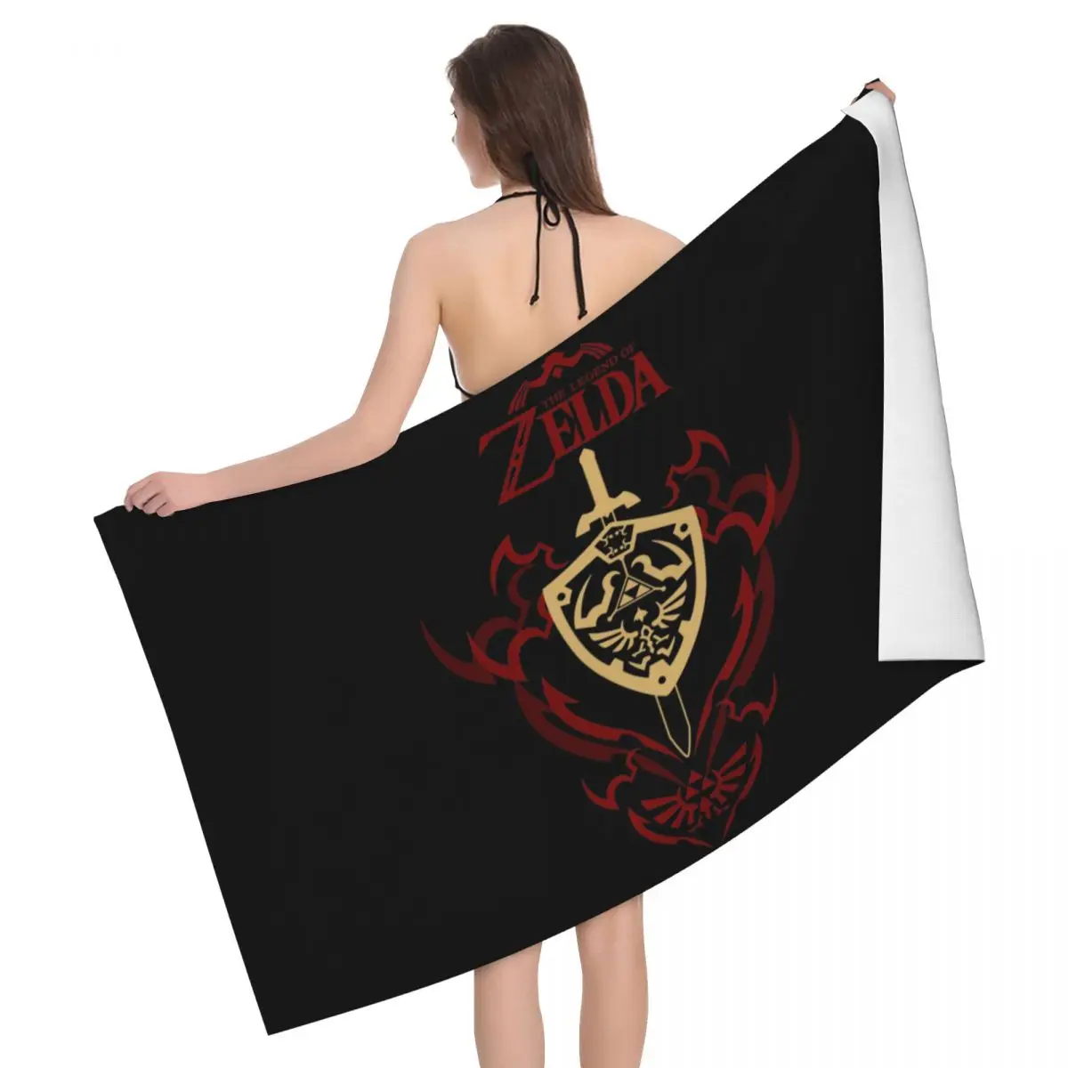 Custom Zeldas Bath Beach Towel Microfiber Hourglass Ocarina Shower Sports Yoga Towels