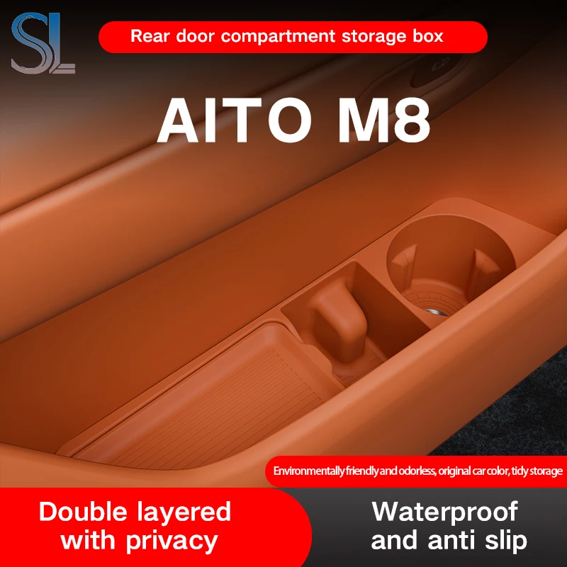 

4Pcs Door Groove Pad Storage Box For 2025 2026 AITO M8 5/6Seat Car Door Storage Box Car Interior Organizer Accessories
